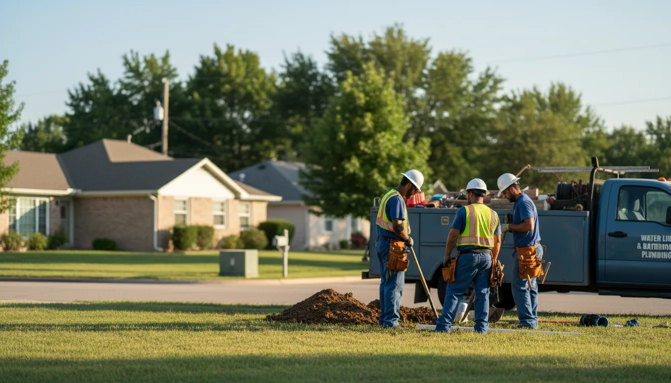 Residential water line and bathroom plumbing service in Manly, IA